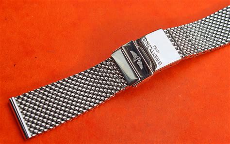 22mm breitling mesh bracelet|Breitling leather strap 22mm.